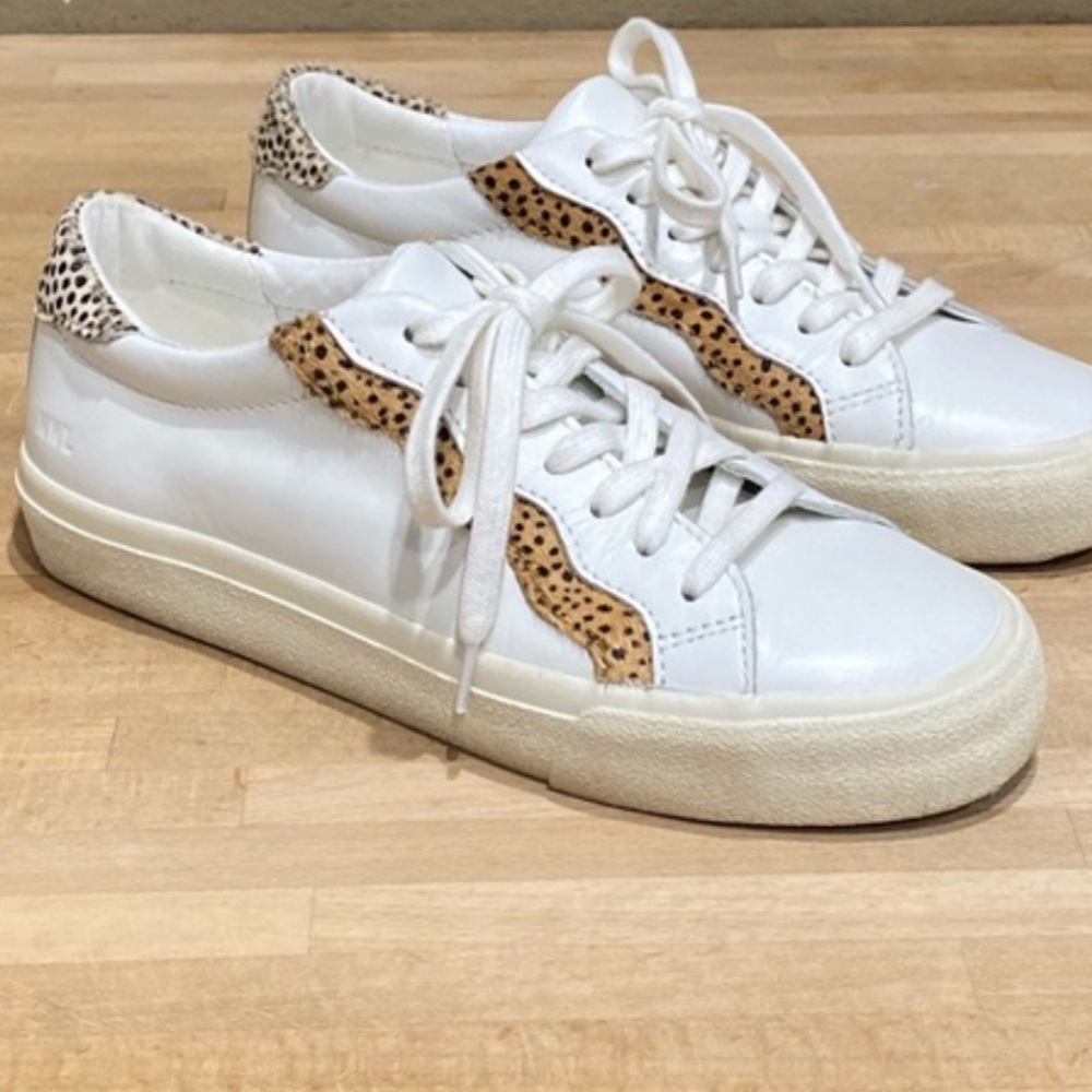 Madewell Sidewalk Low-Top Sneakers Leather and Calf Hair Lace-up Shoe